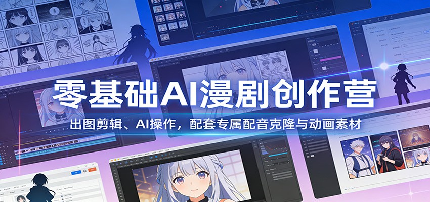 插图1–零基础AI漫剧创作营：出图剪辑、AI操作，配套专属配音克隆与动画素材–免费资源分享站