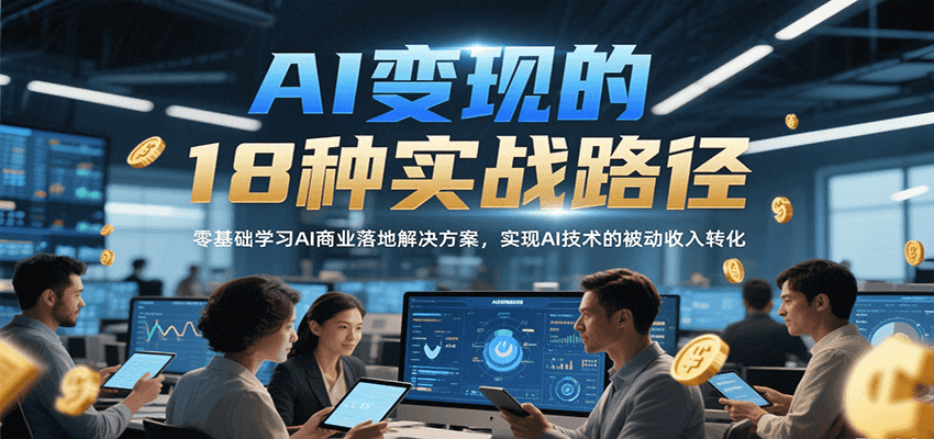 插图1–AI变现的18种实战路径，零基础学习AI商业落地解决方案，实现AI技术的被动收入转化–免费资源分享站