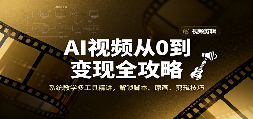 插图1–AI视频从0到变现全攻略，系统教学多工具精讲，解锁脚本、原画、剪辑技巧–免费资源分享站