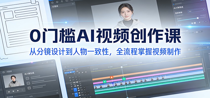 插图1–0门槛AI视频创作课：从分镜设计到人物一致性，全流程掌握视频制作–免费资源分享站