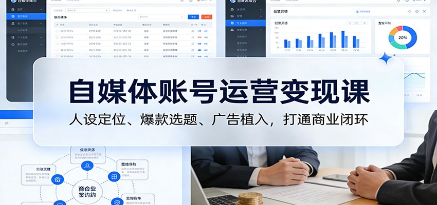 插图1–自媒体账号运营变现课：人设定位、爆款选题、广告植入，打通商业闭环–免费资源分享站