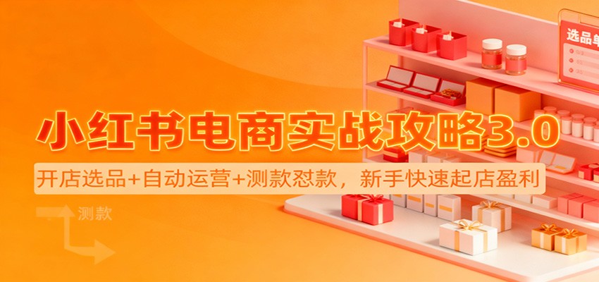 插图1–小红书电商实战攻略3.0：开店选品+自动运营+测款怼款，新手快速起店盈利–免费资源分享站