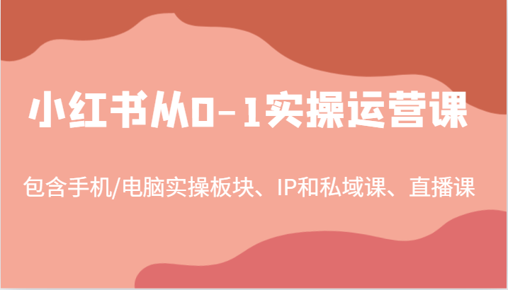 插图1–小红书从0-1实操运营课，包含手机/电脑实操板块、IP和私域课、直播课(97节)–免费资源分享站