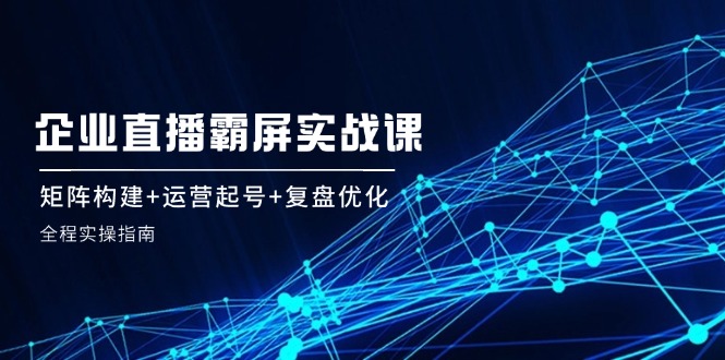 插图1–企业直播霸屏实战课：矩阵构建+运营起号+复盘优化，全程实操指南–免费资源分享站