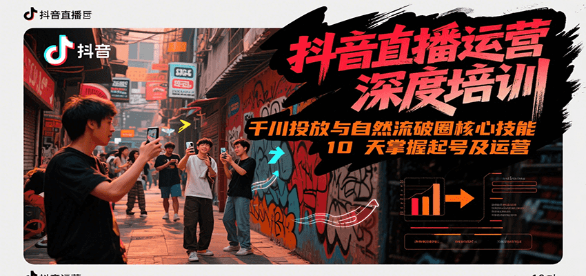 插图1–抖音直播运营深度培训，千川投放与自然流核心技能，10天掌握起号及运营(6-7月新课)–免费资源分享站