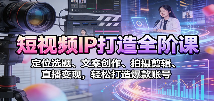 插图1–短视频IP打造全阶课：定位选题、文案创作、拍摄剪辑、直播变现，轻松打造爆款账号–免费资源分享站