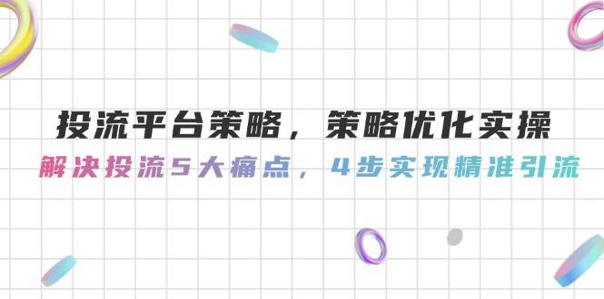 插图1–投流平台策略，策略优化实操，解决投流5大痛点，4步实现精准引流–免费资源分享站