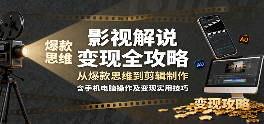 插图1–影视解说变现全攻略：从爆款思维到剪辑制作，含手机电脑操作及变现实用技巧–免费资源分享站