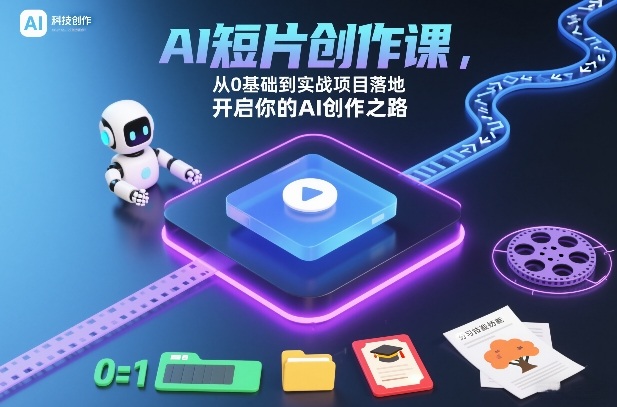 AI短片创作课,从0基础到实战项目落地,开启你的AI创作之路(更新)