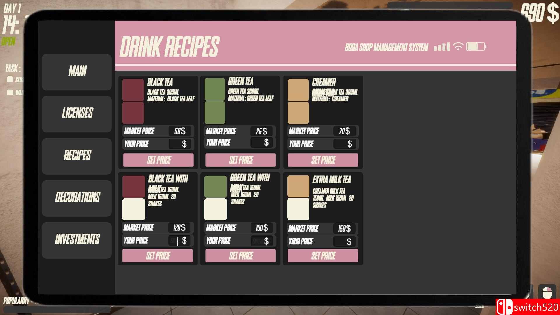 插图6–《奶茶店模拟器（Boba Tea Shop Simulator）》官方中文 [中文/繁体/英文/日语]–免费资源分享站
