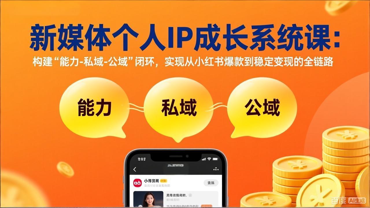 插图1–新媒体个人IP成长系统课-更新:构建“能力-私域-公域”闭环,实现从小红书爆款到稳定变现–免费资源分享站