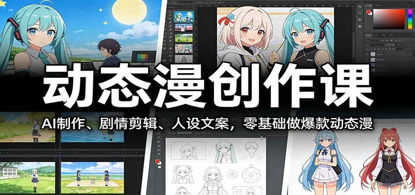 插图1–动态漫创作课：AI制作、剧情剪辑、人设文案，零基础做爆款动态漫–免费资源分享站