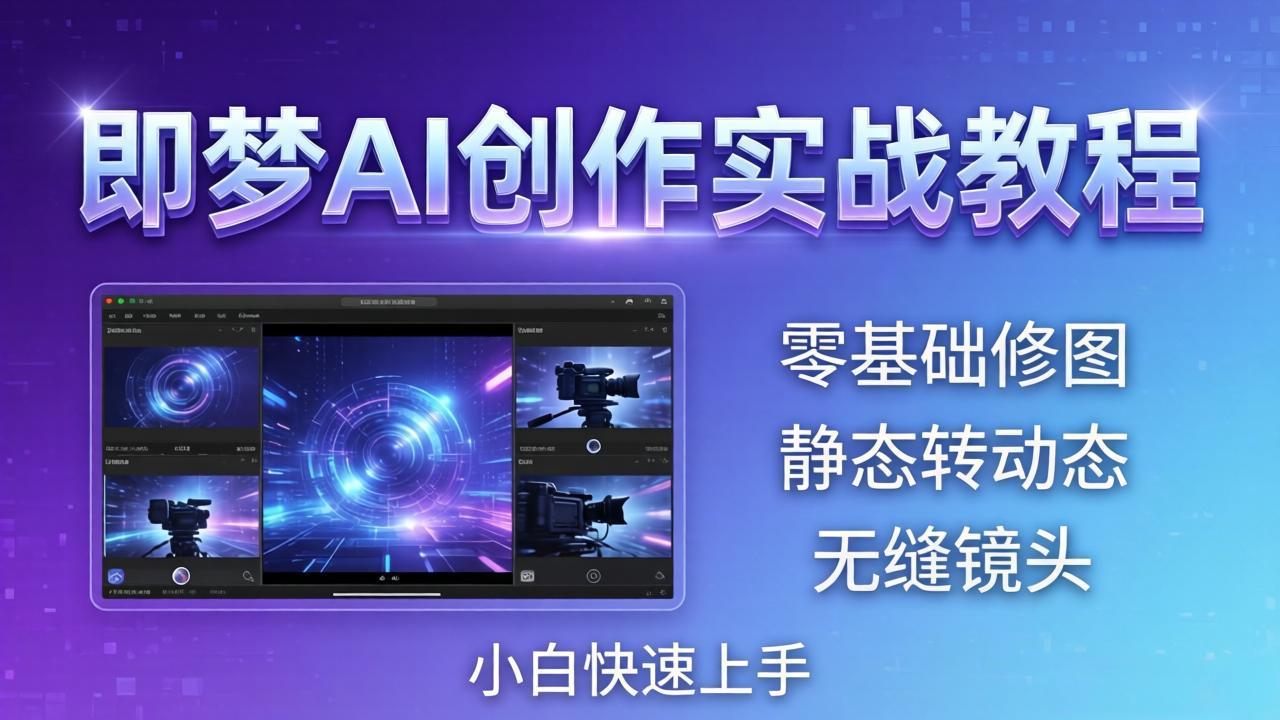 插图1–即梦AI创作实战教程,从零基础修图到AI导演,实战教学静态转动态+无缝镜头,小白快速上手–免费资源分享站
