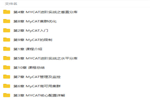 搭建高性能高可用分布式数据库系统(MyCAT+MySQL)视频教程