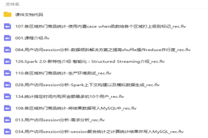 Spark 2.0大型项目实战:移动电商app交互式数据分析平台(大数据高端课程)课程视频教程