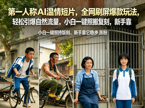 第一人称AI温情短片,全网刷屏爆款玩法,轻松引爆自然流量,小白一键照搬复刻,新手靠它稳步涨粉