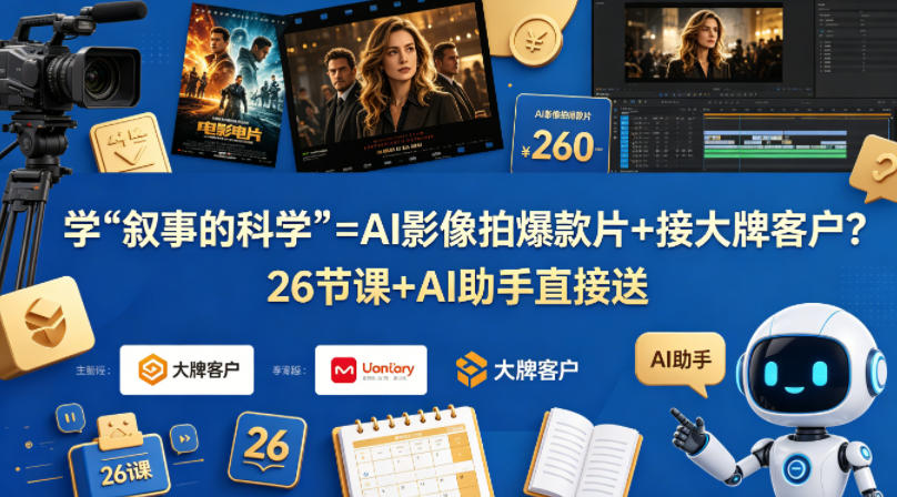 学《叙事的科学》=AI影像拍爆款片+接大牌客户？26节课+AI助手直接送【原创双语字幕】