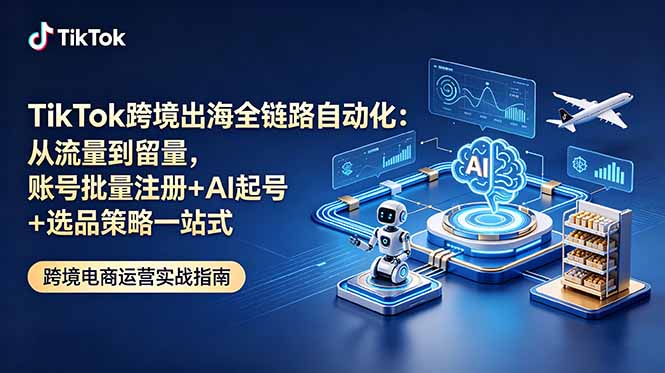 插图1–TikTok跨境出海全链路自动化:从流量到留量,账号批量注册+AI起号+选品策略一站式–免费资源分享站