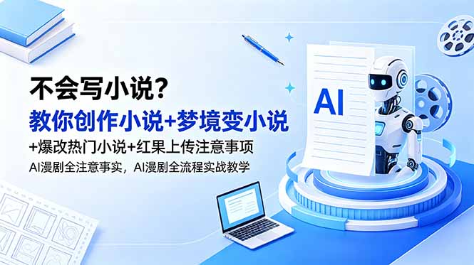 插图1–不会写小说?教你创作小说+梦境变小说+爆改热门小说+红果上传注意事项,AI漫剧全流程实战教学–免费资源分享站