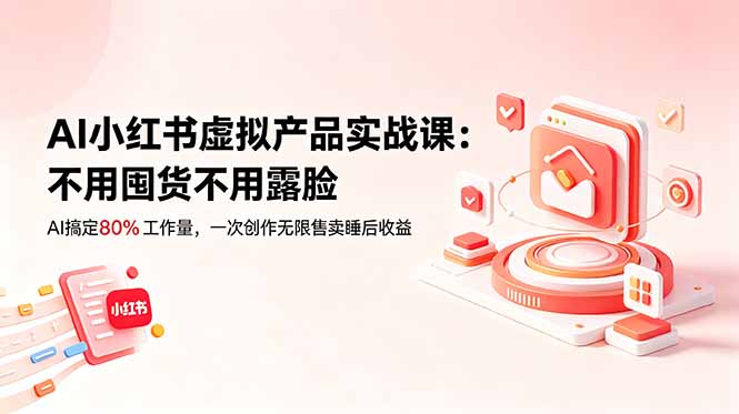 插图1–AI小红书虚拟产品实战课-更新:不用囤货不用露脸,AI搞定80%工作量,一次创作无限售卖睡后收益–免费资源分享站