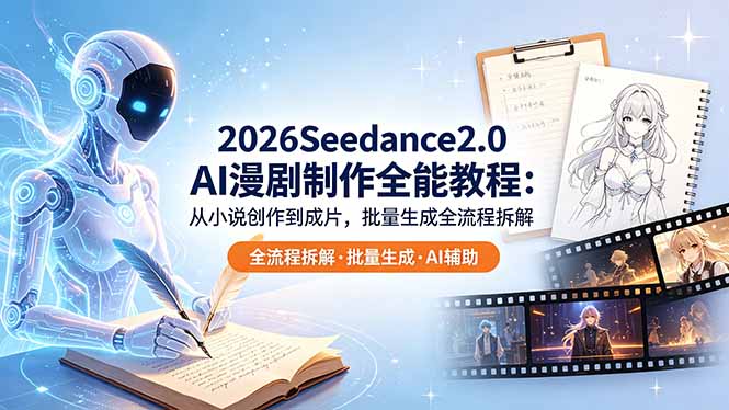 插图1–2026Seedance2.0 AI制作全能教程:从小说创作到成片,批量生成全流程拆解–免费资源分享站