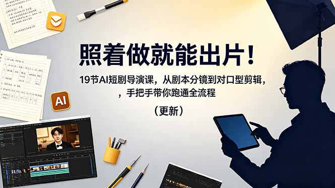 插图1–照着做就能出片!19节AI短剧导演课,从剧本分镜到对口型剪辑,手把手带你跑通全流程(更新–免费资源分享站