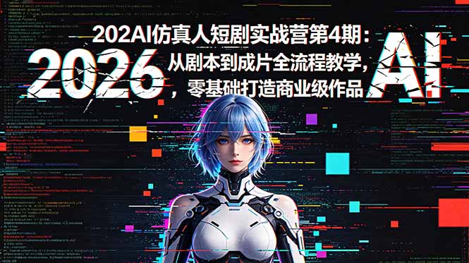 插图1–2026AI仿真人短剧实战营第4期:从剧本到成片全流程教学,零基础打造商业级作品–免费资源分享站