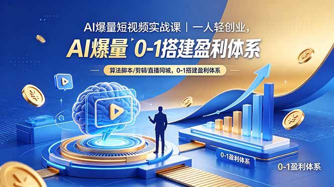 插图1–AI爆量短视频实战课|一人轻创业,算法脚本剪辑直播同城,0-1搭建盈利体系–免费资源分享站