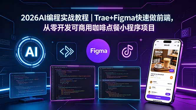 插图1–2026AI编程实战教程|Trae+Figma快速做前端,从零开发可商用咖啡点餐小程序项目–免费资源分享站
