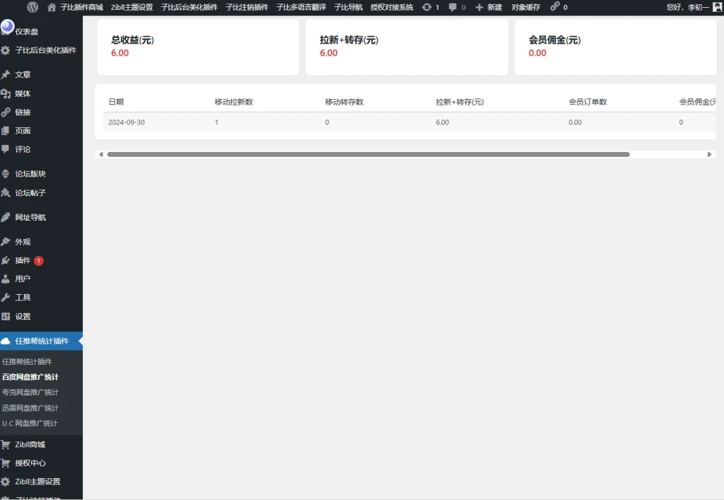 WordPress任推帮 网盘拉新数据统计插件 推广项目分发和流量变现平台