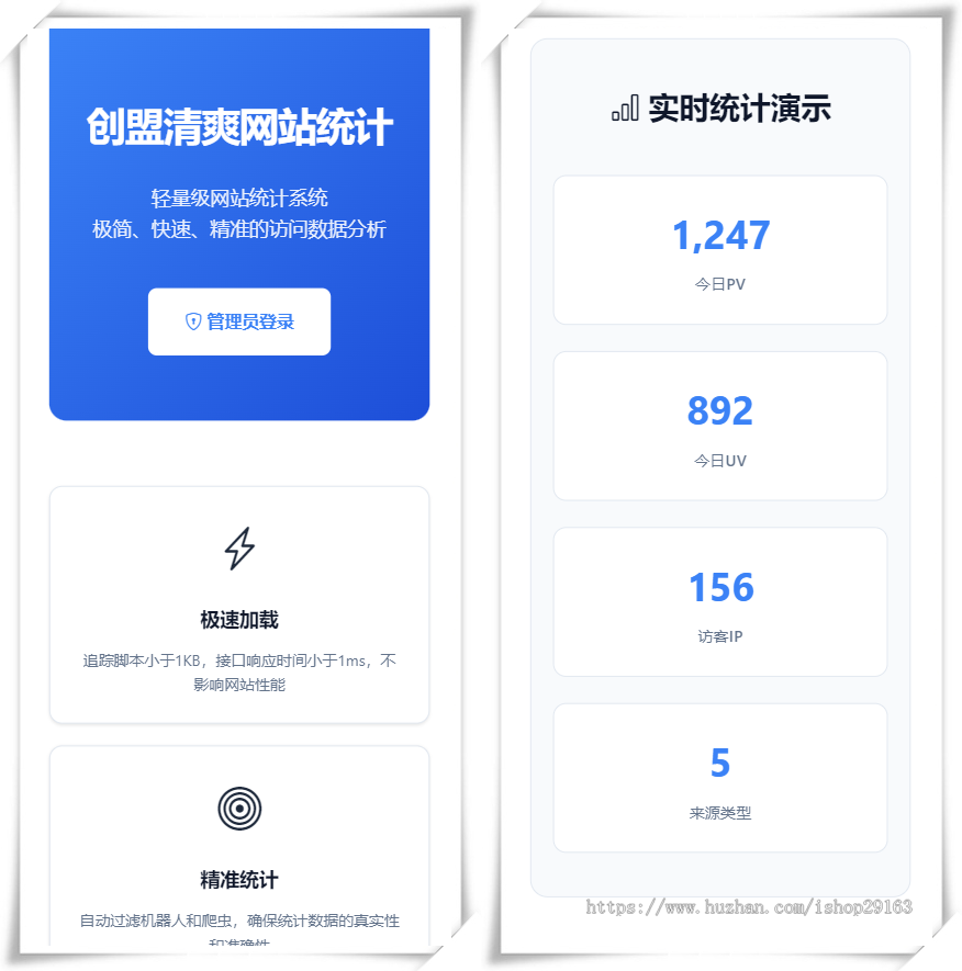 中小站长网站统计PHP源码 清爽网站访问来路统计系统 网站流量监控源码 多站点访问统计